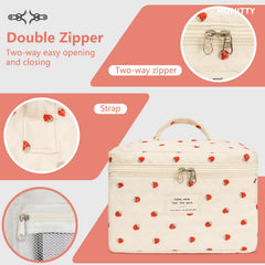 Honitty durable floral quilted bag with upgraded zipper and easy-clean fabric.