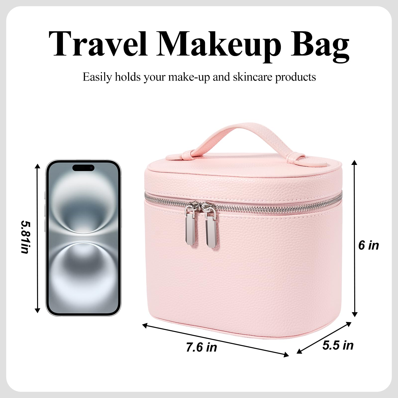 Honitty makeup bag inside compartments showing adjustable organization