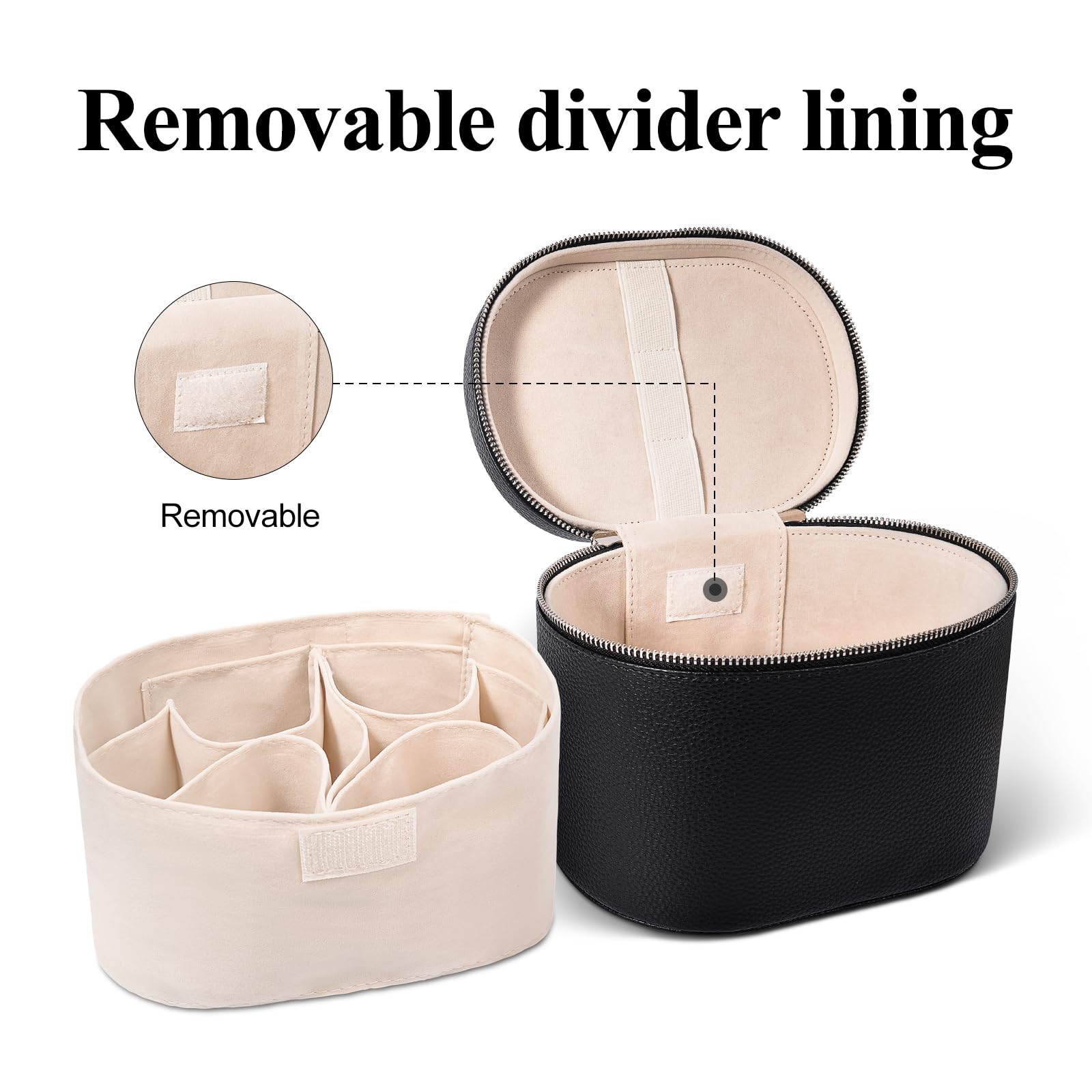 honitty makeup bag PU material offers soft touch and durable protection.