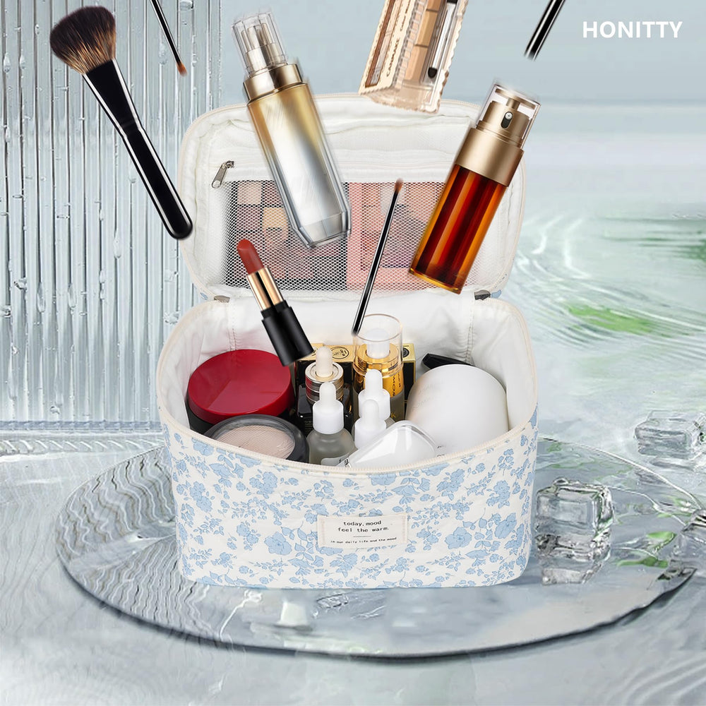 Honitty makeup bag suited for daily life and travel storage.