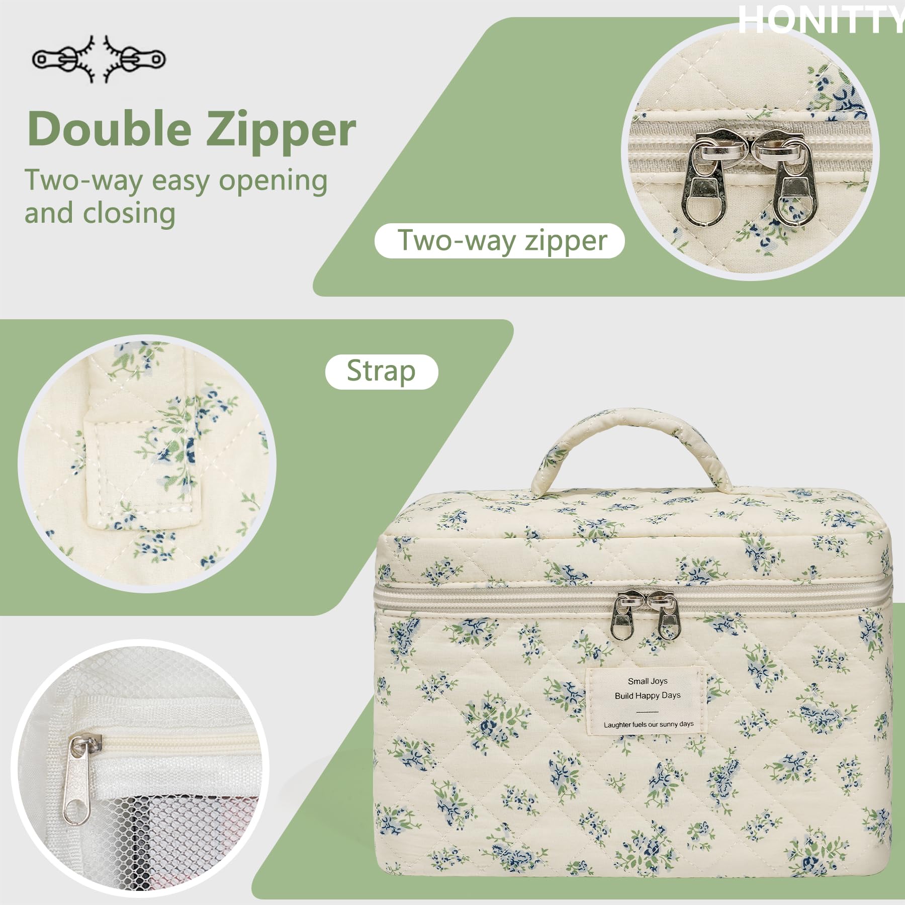 Honitty upgraded zipper keeps contents secure during travel