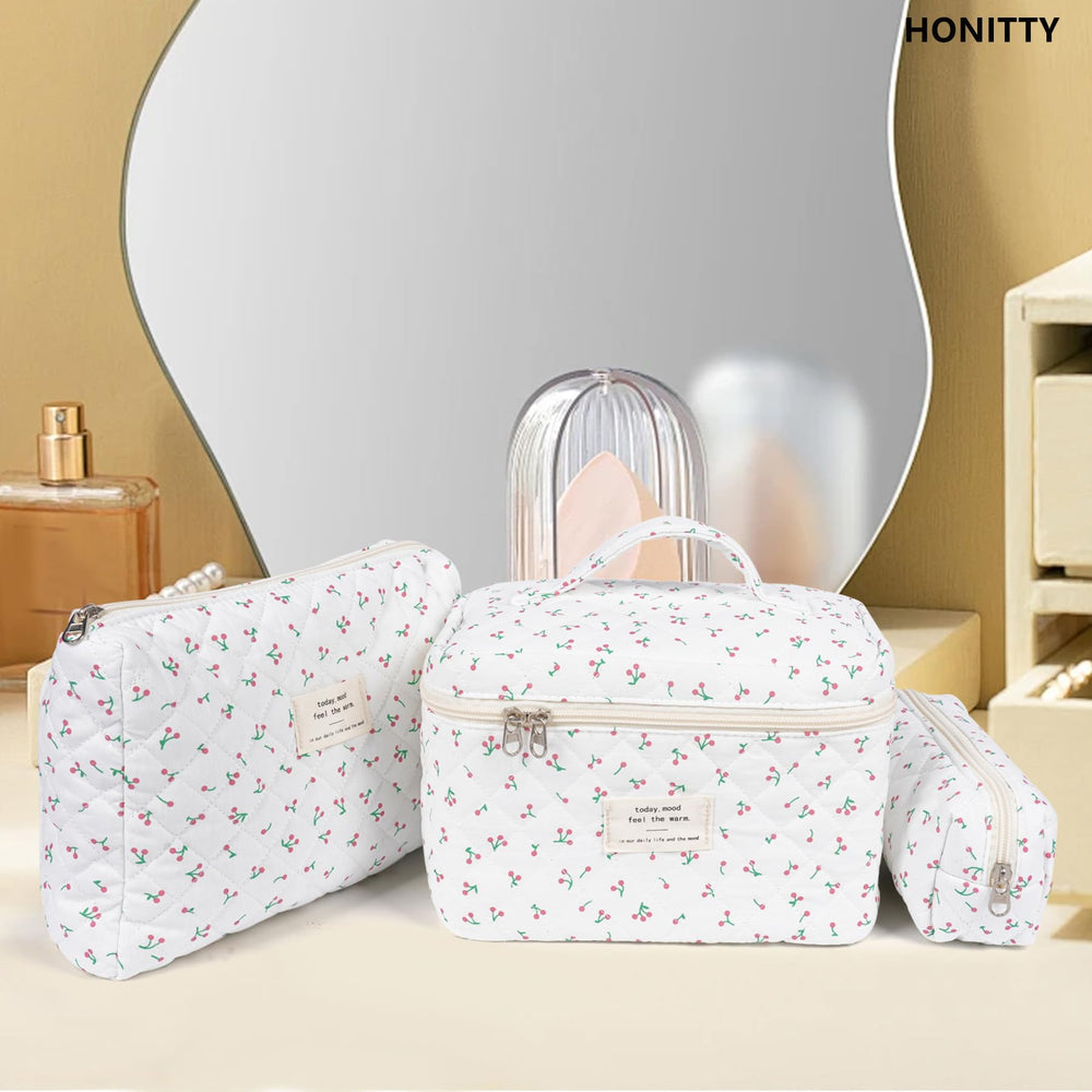 Honitty multiuse cosmetics skincare storage bag for brushes and essentials.