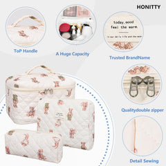 Honitty quilted cotton bag folded flat for compact packing and space saving travel.