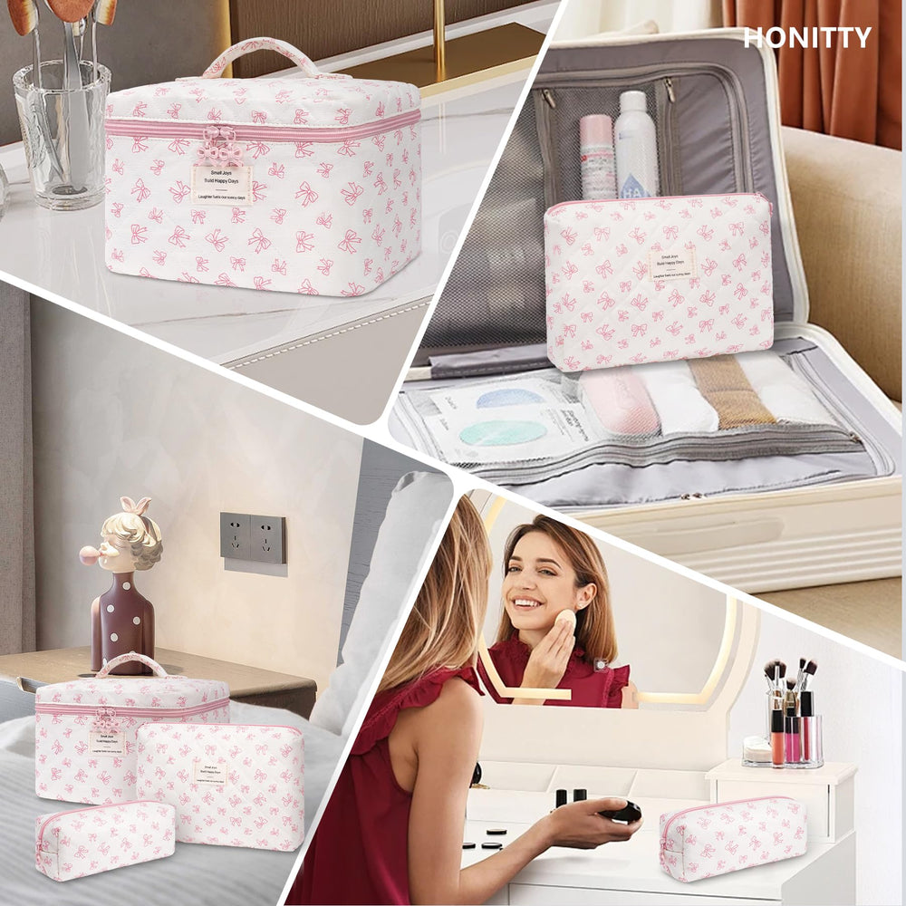 Honitty quilted makeup bag set makes a thoughtful gift for loved ones.