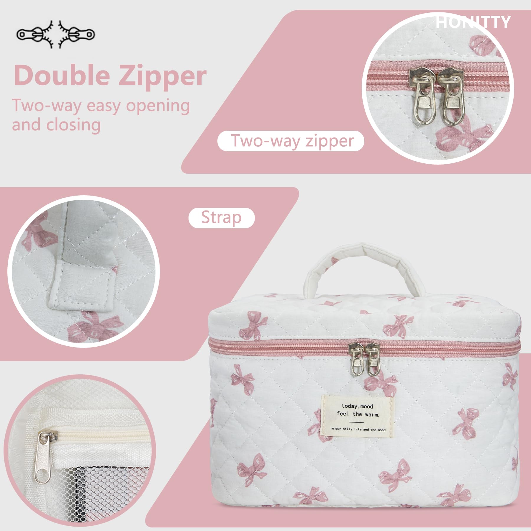 Honitty travel toiletry bag durable fabric, ideal for compact packing and on-the-road organization.