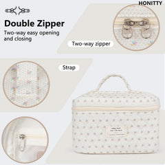 Honitty travel toiletry bag soft fabric for lightweight packing.