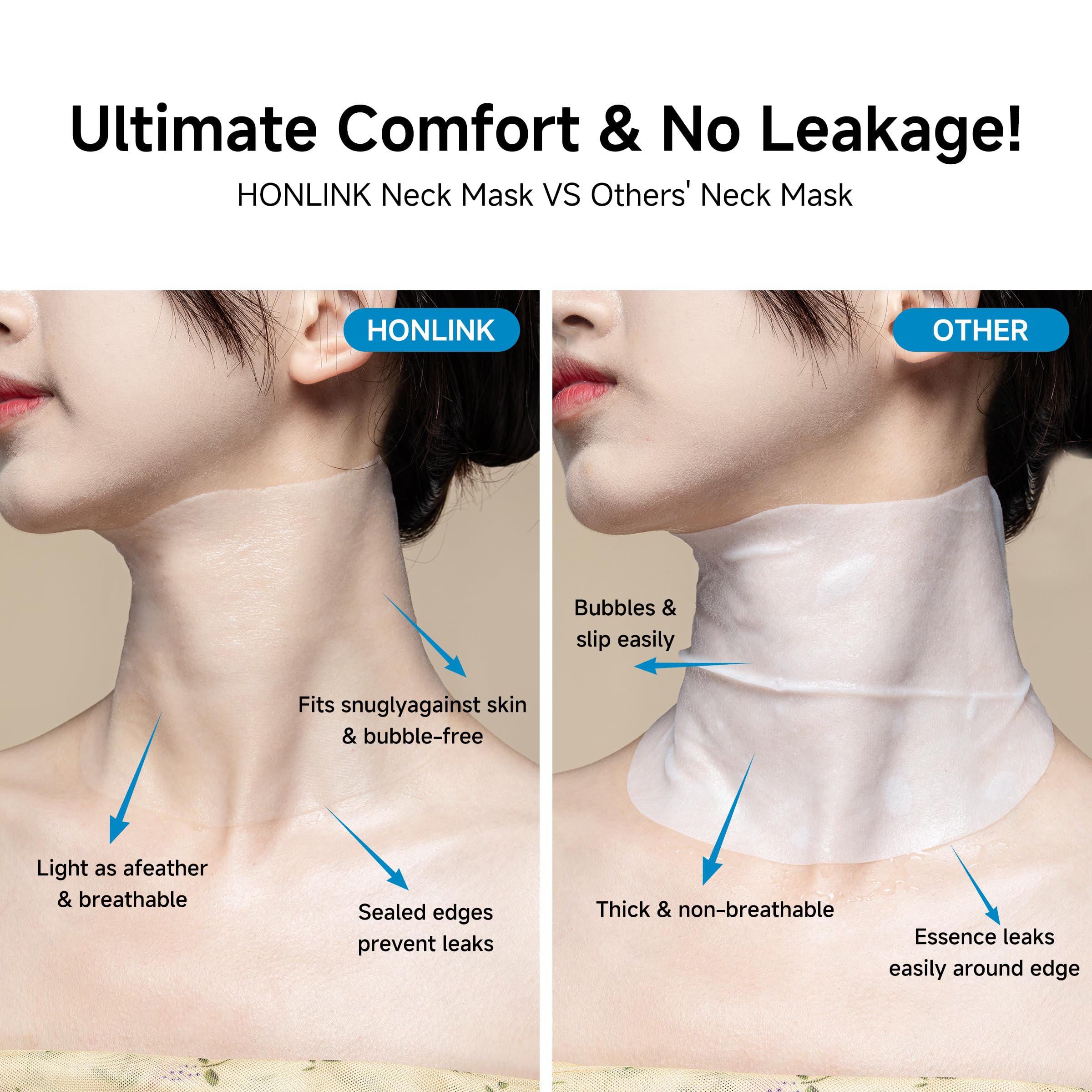 HONLINK Neck Mask with allantoin for calming, comfortable pampering.