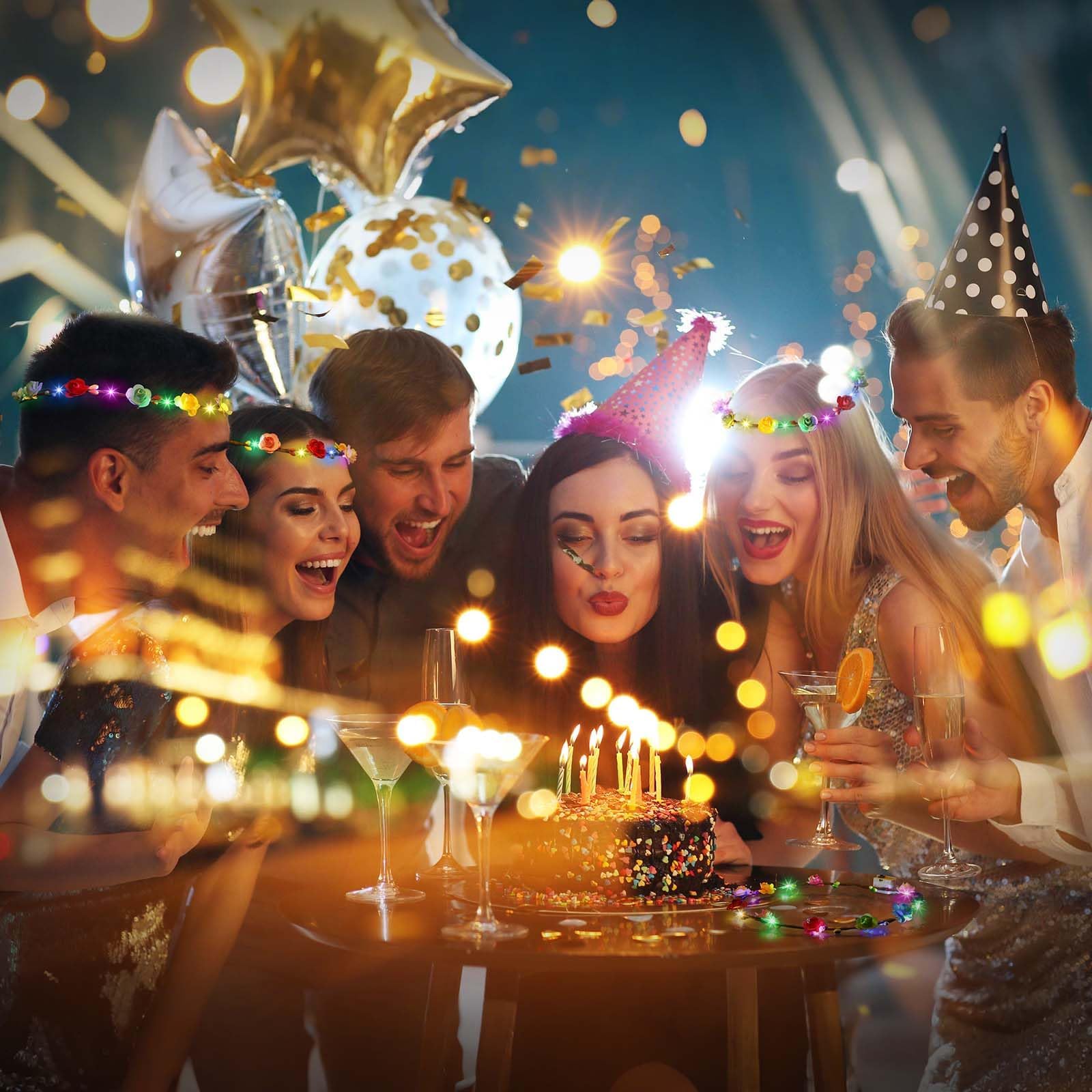 HONLYNE light-up headband supports DIY personalization with accessories.