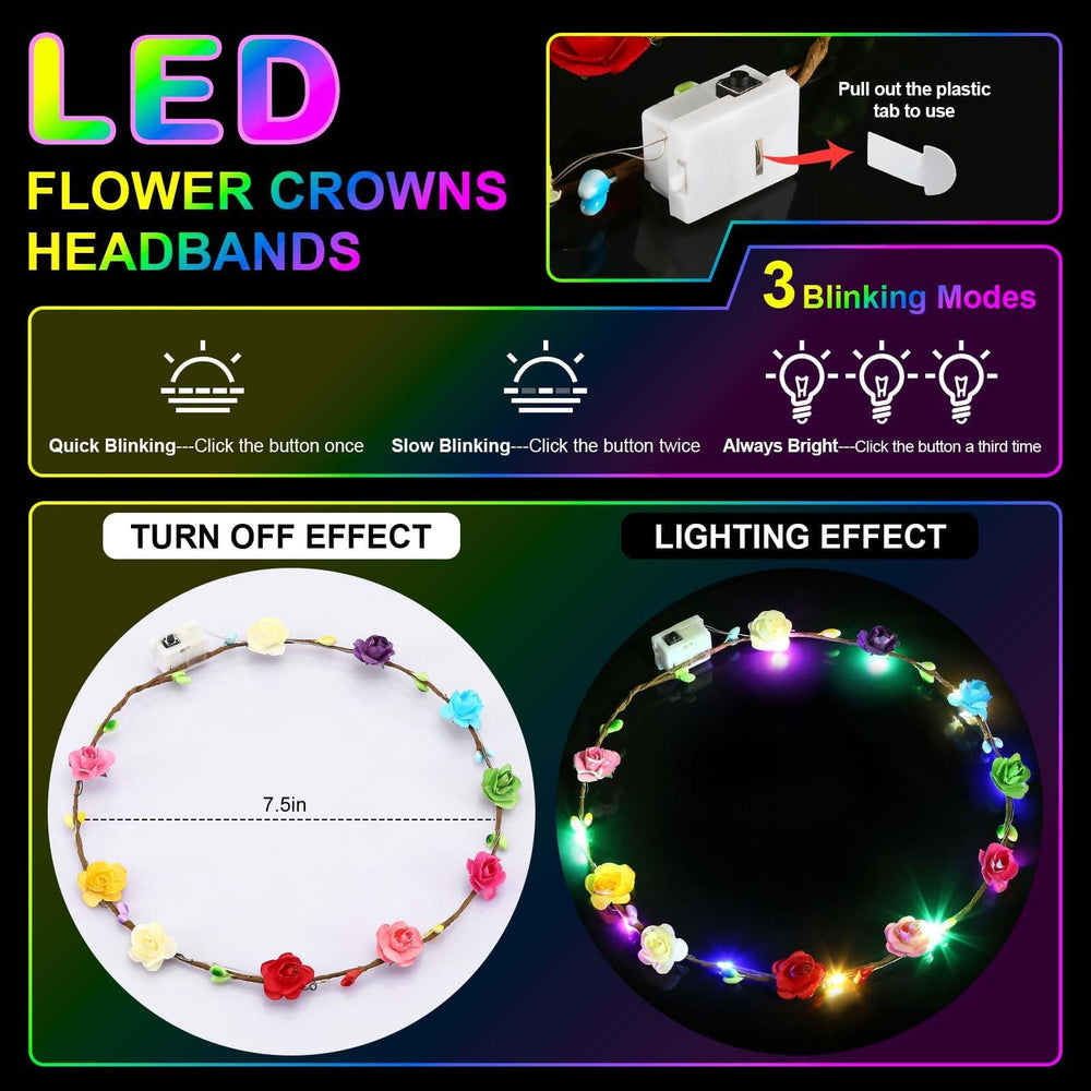 HONLYNE glow headband with modes for vibrant party lighting.
