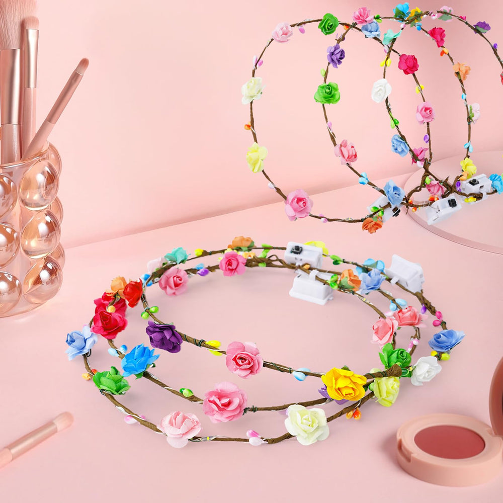 HONLYNE LED flower crown battery life shown for all night wear