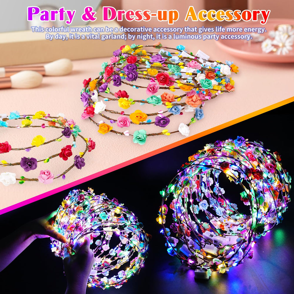 HONLYNE LED flower crown glow party scene enhances social moments