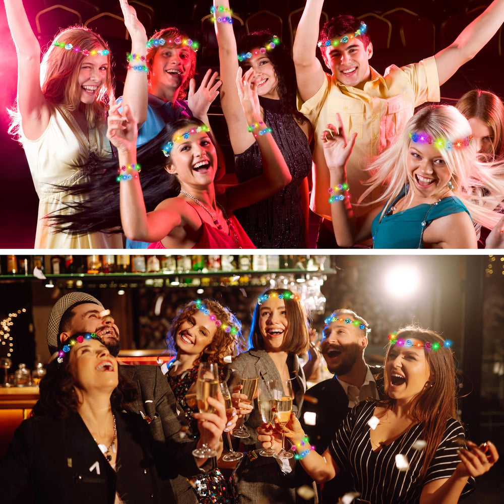 HONLYNE LED flower crown glow at a wedding for photos
