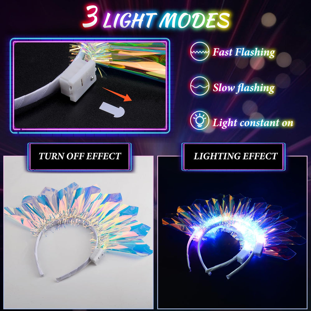 HONLYNE LED headband battery-powered, no charging needed during the event.