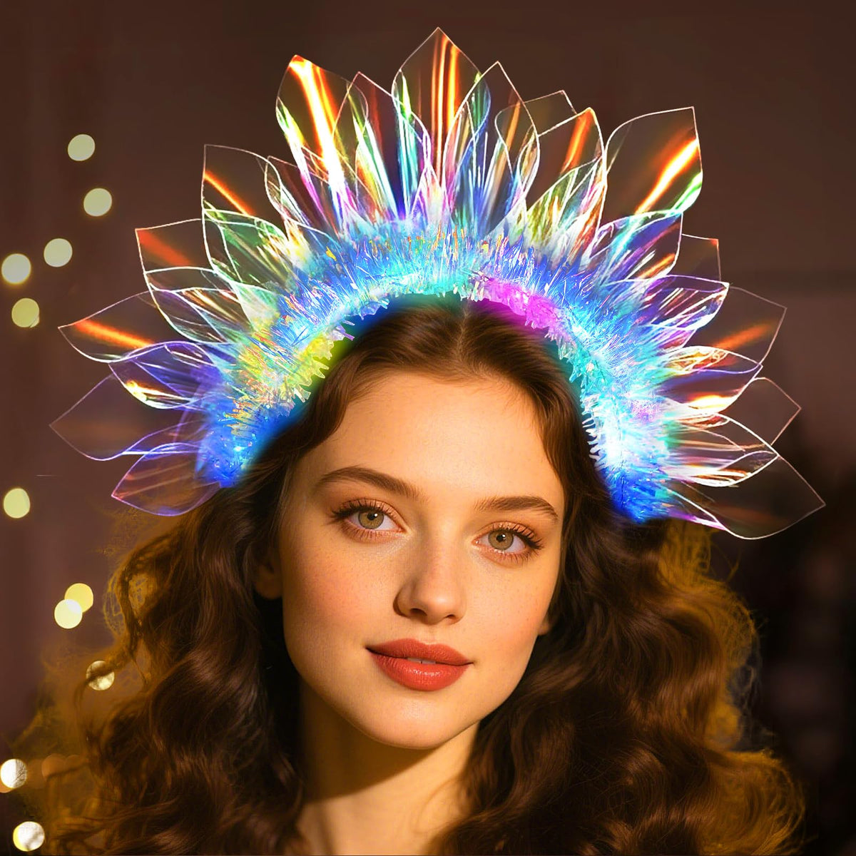 HONLYNE LED headband front view glow for party-ready look.