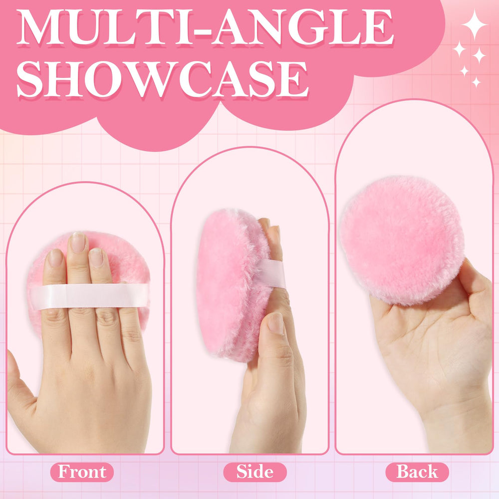 Estuche de cristal rosa HONSIO para polvo corporal y protección.