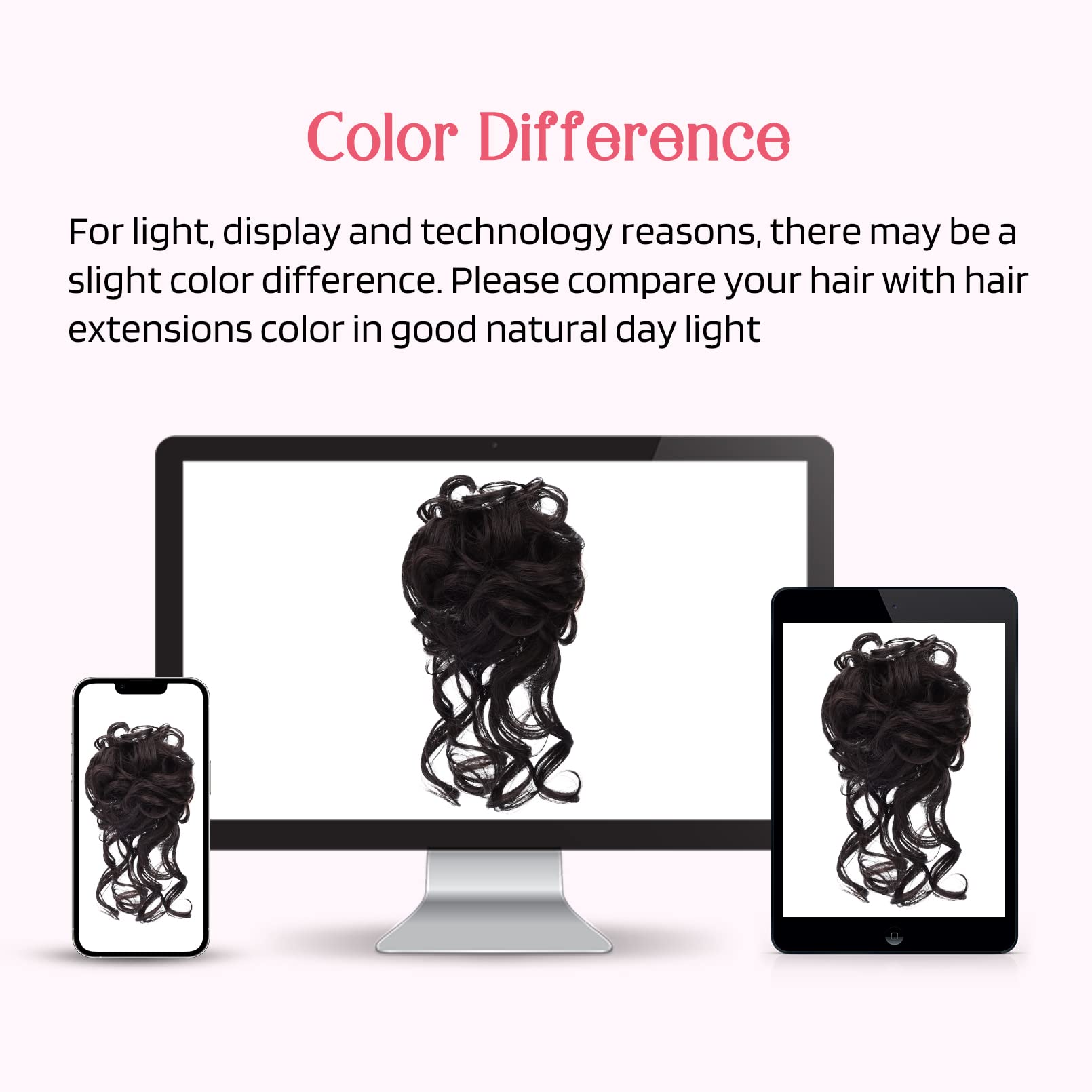 HOOJIH Messy Bun in Daisy BlackBrown withstands heat up to 350℉.