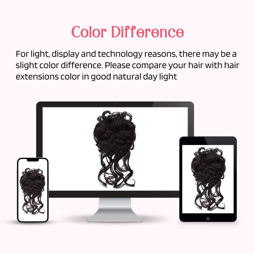HOOJIH Messy Bun in Daisy BlackBrown withstands heat up to 350℉.