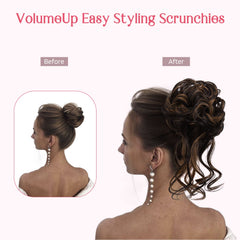 HOOJIH wrap-around hairbun model shows quick, comfortable wrap-in style.