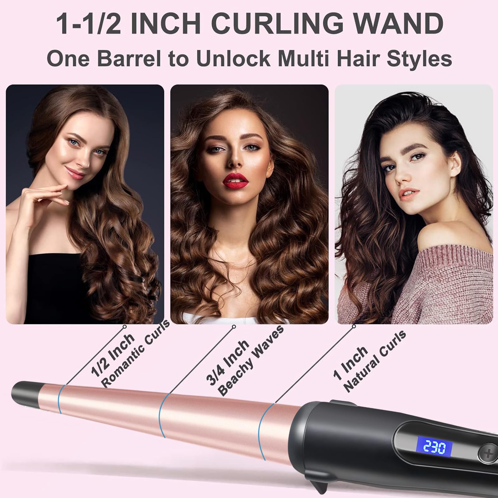 Hopopower curling wand auto-off feature for safety and peace of mind