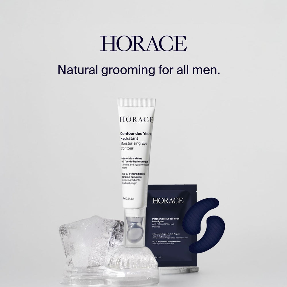 Horace natural ingredients 97.4% badge emphasizes purity.