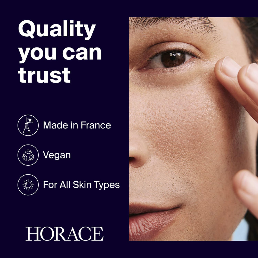 Horace vegan silicone-free formula highlighted on packaging.