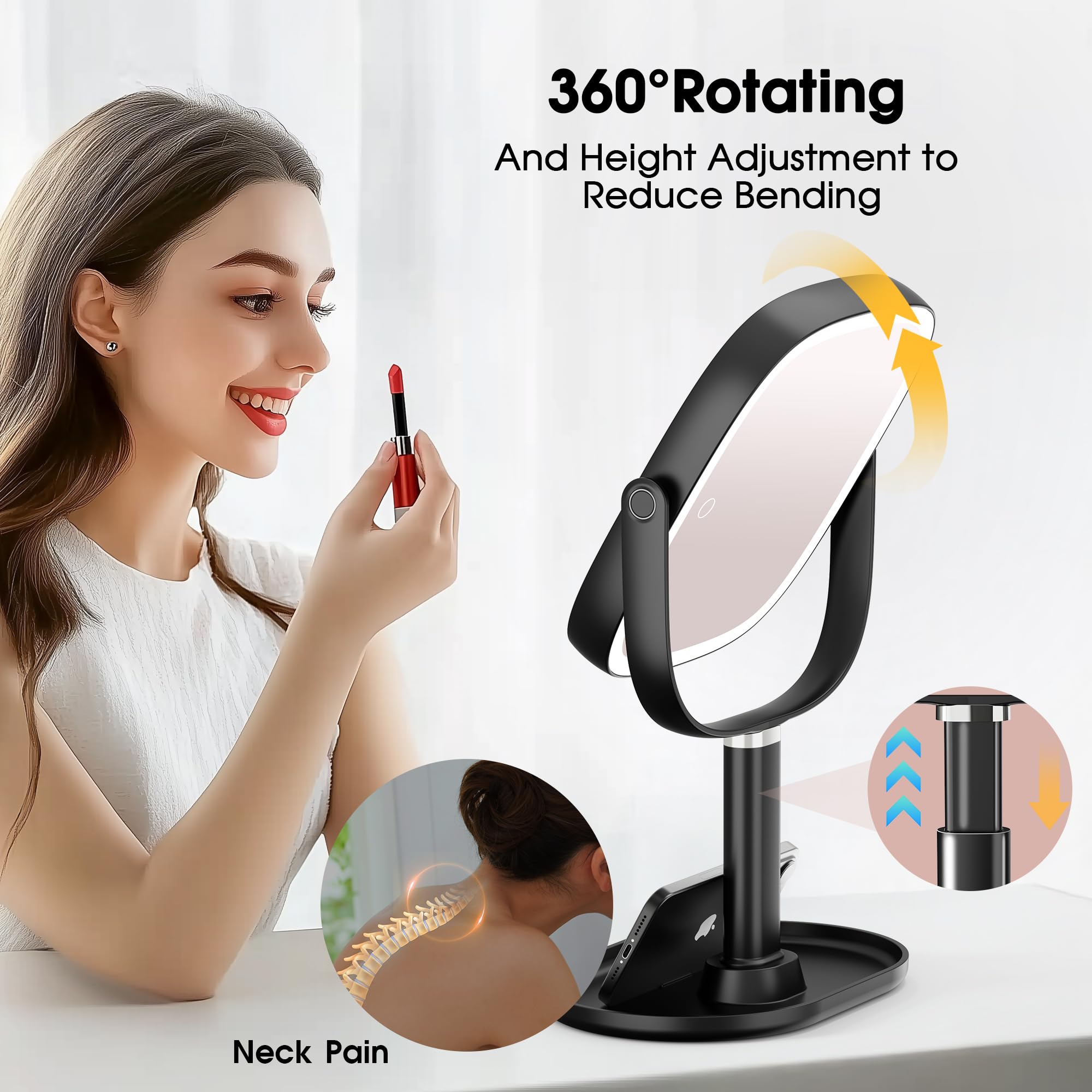 Horyliin mirror for video calls stability base prevents wobble during remote grooming.