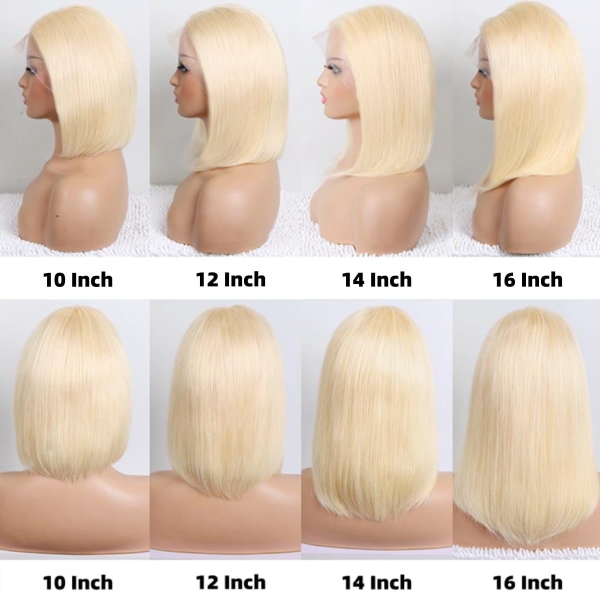 Hoscod Blonde Bob Wig 180 density offers full-looking volume.