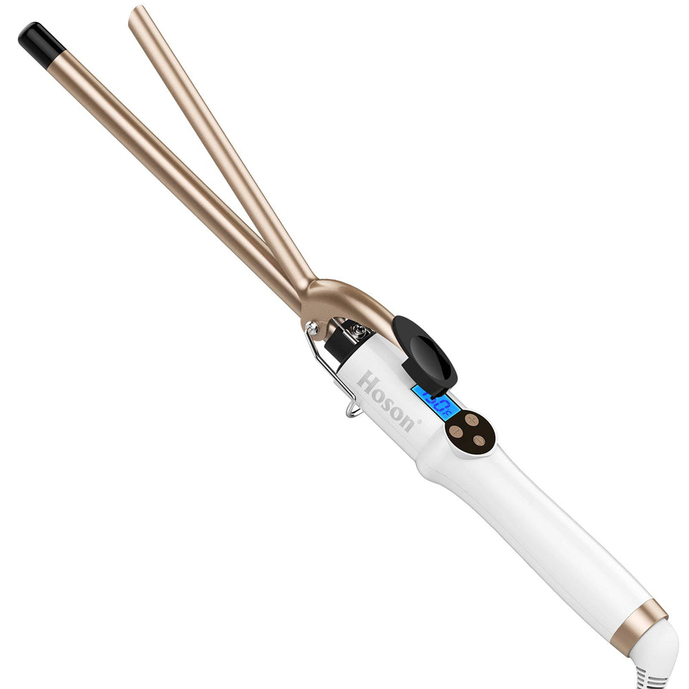 Hoson 1/2 inch curling iron barrel closeup showing tourmaline ceramic coating for smooth curls