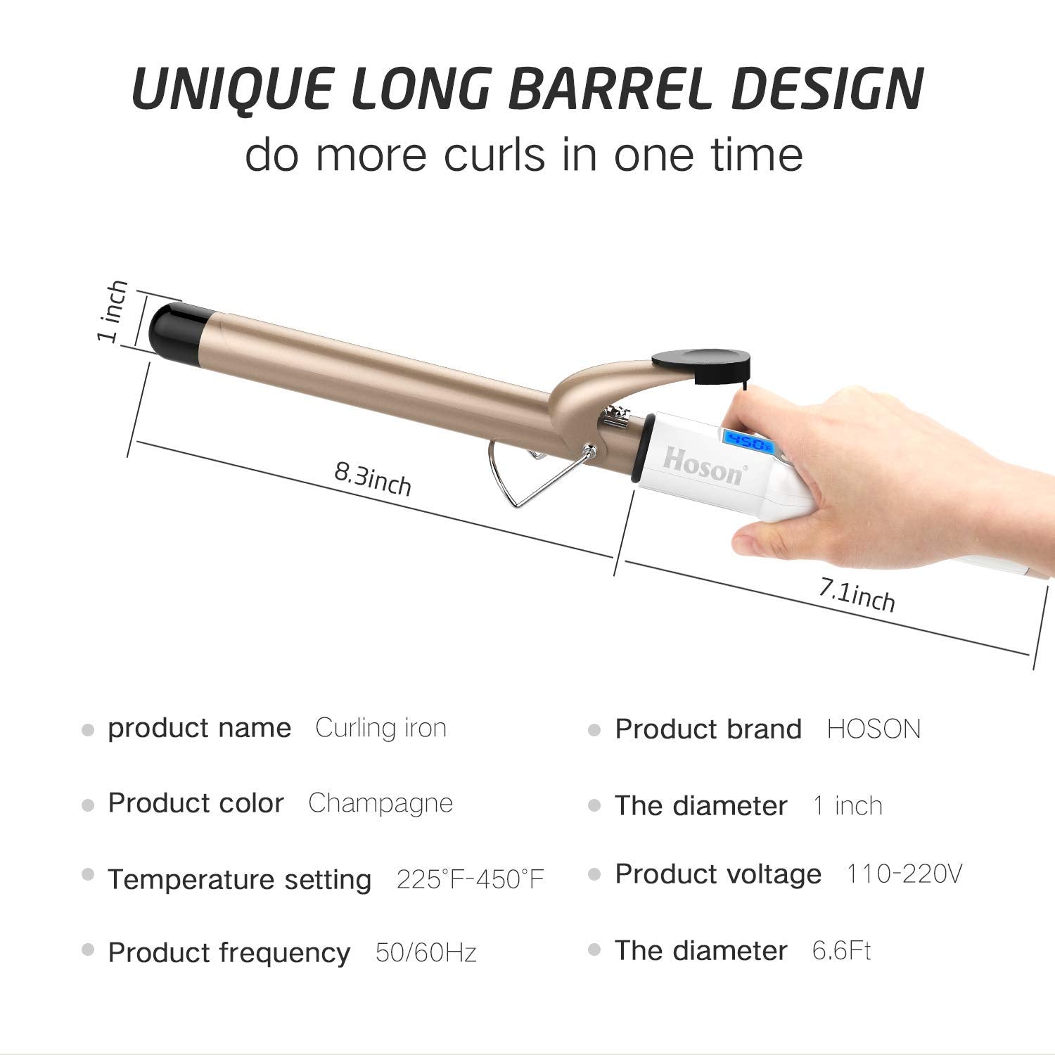 Hoson 360° swivel cord enables flexible styling.