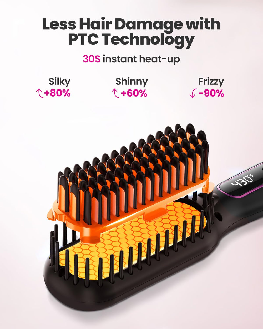 Hoson ceramic bristles provide even heat and gentle detangling without excessive pulling.