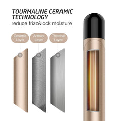 Hoson curling iron LCD display and heat settings close-up for precise styling.