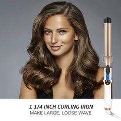 Hoson curling iron tourmaline ceramic coating close-up for frizz control and shine.