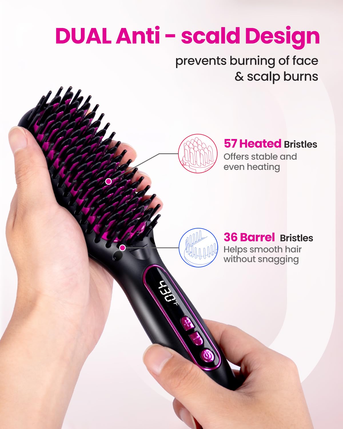 Hoson LED temperature display guides safe, precise styling for different hair types.