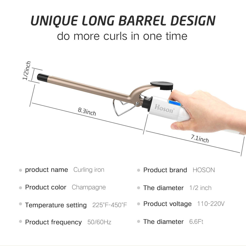 Hoson long hair styling session using 8.3 inch barrel for versatile waves