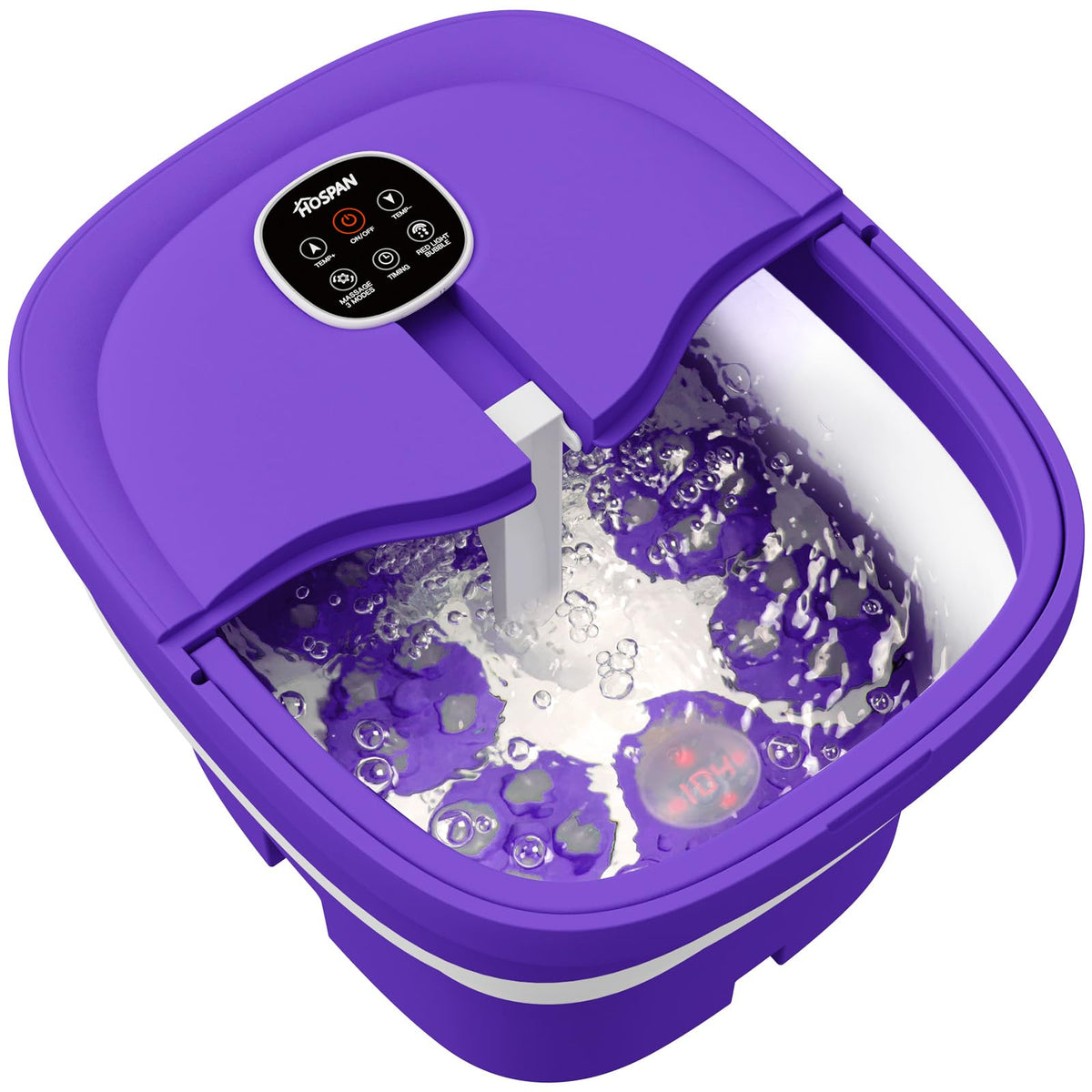 HOSPAN collapsible foot spa folded-storage under table for compact convenience.