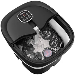 HOSPAN collapsible foot spa folded for compact under-table storage.