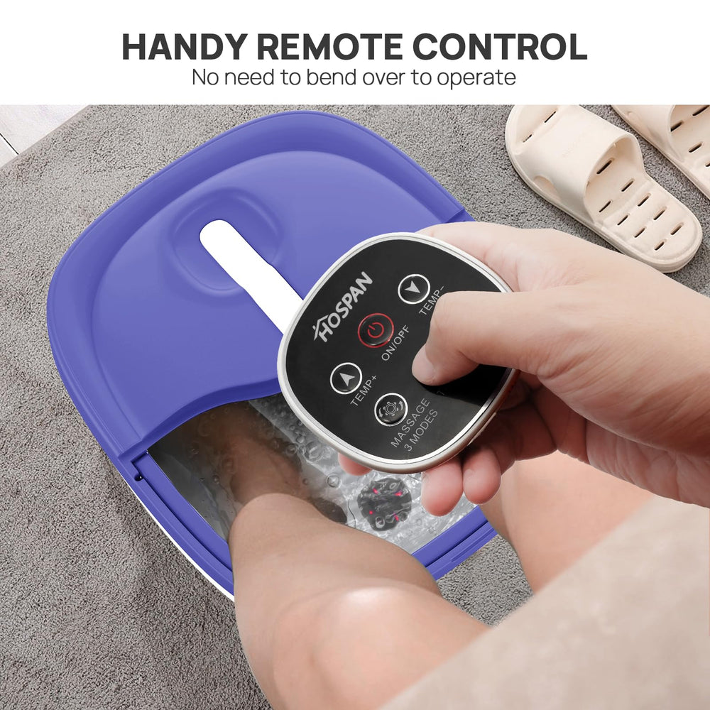 HOSPAN foldable foot spa compact when stored under furniture.