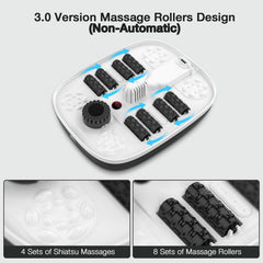 HOSPAN foot spa with 8 Shiatsu rollers for targeted foot massage.