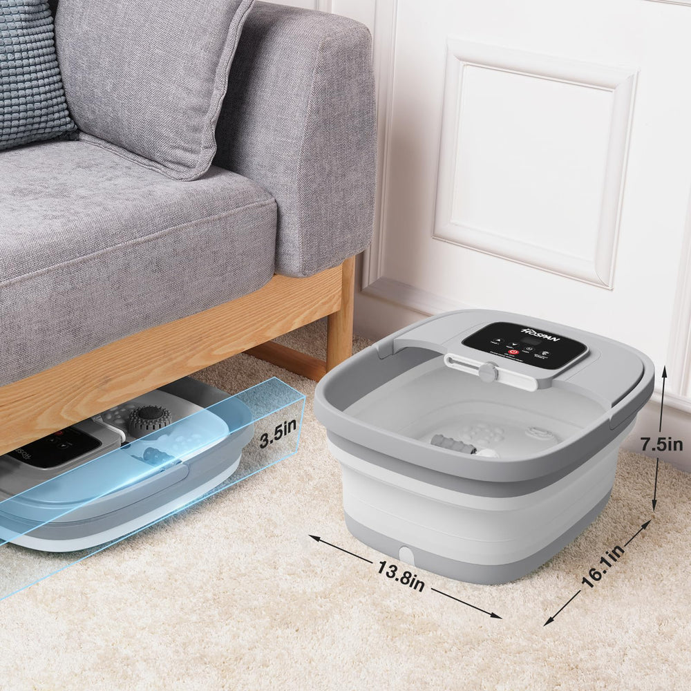 HOSPAN foot spa with easy-drain handle for safe water disposal.