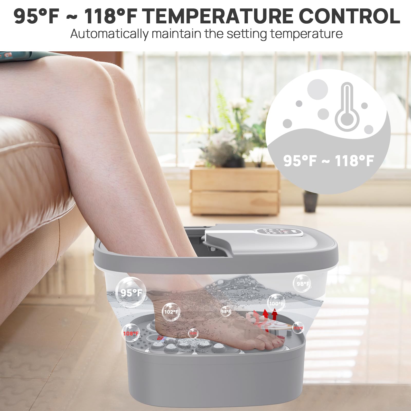 HOSPAN FS02A temperature control range 95–118°F for customizable heat