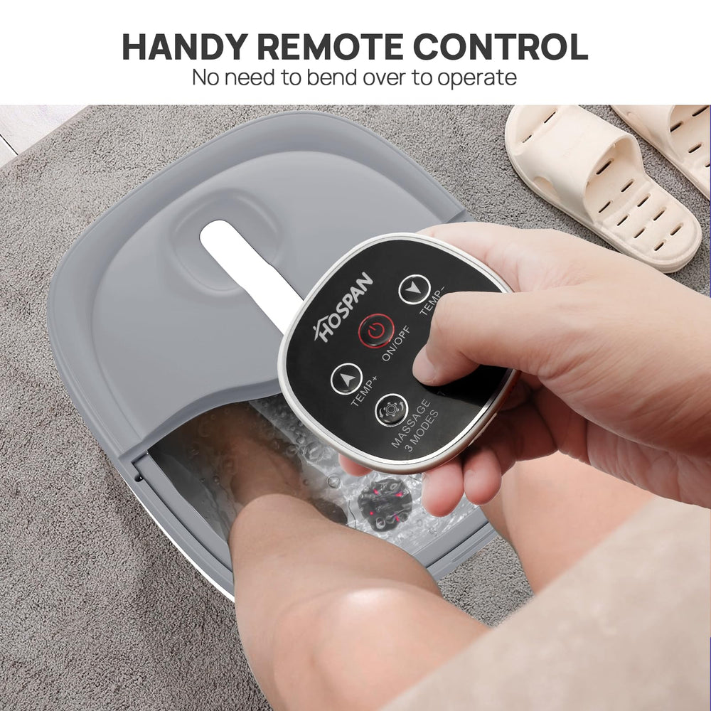 HOSPAN FS02A compact foot spa stored under a table