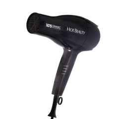 Hot Beauty 1875 Ceramic Styler Dryer with attachments demonstrates styling versatility.