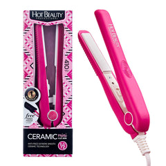 Hot Beauty Mini Flat Iron closeup of ceramic plates for silky results