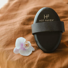 HOT HAVEN Exfoliation closeup after dry brushing reveals smoother, refreshed skin texture