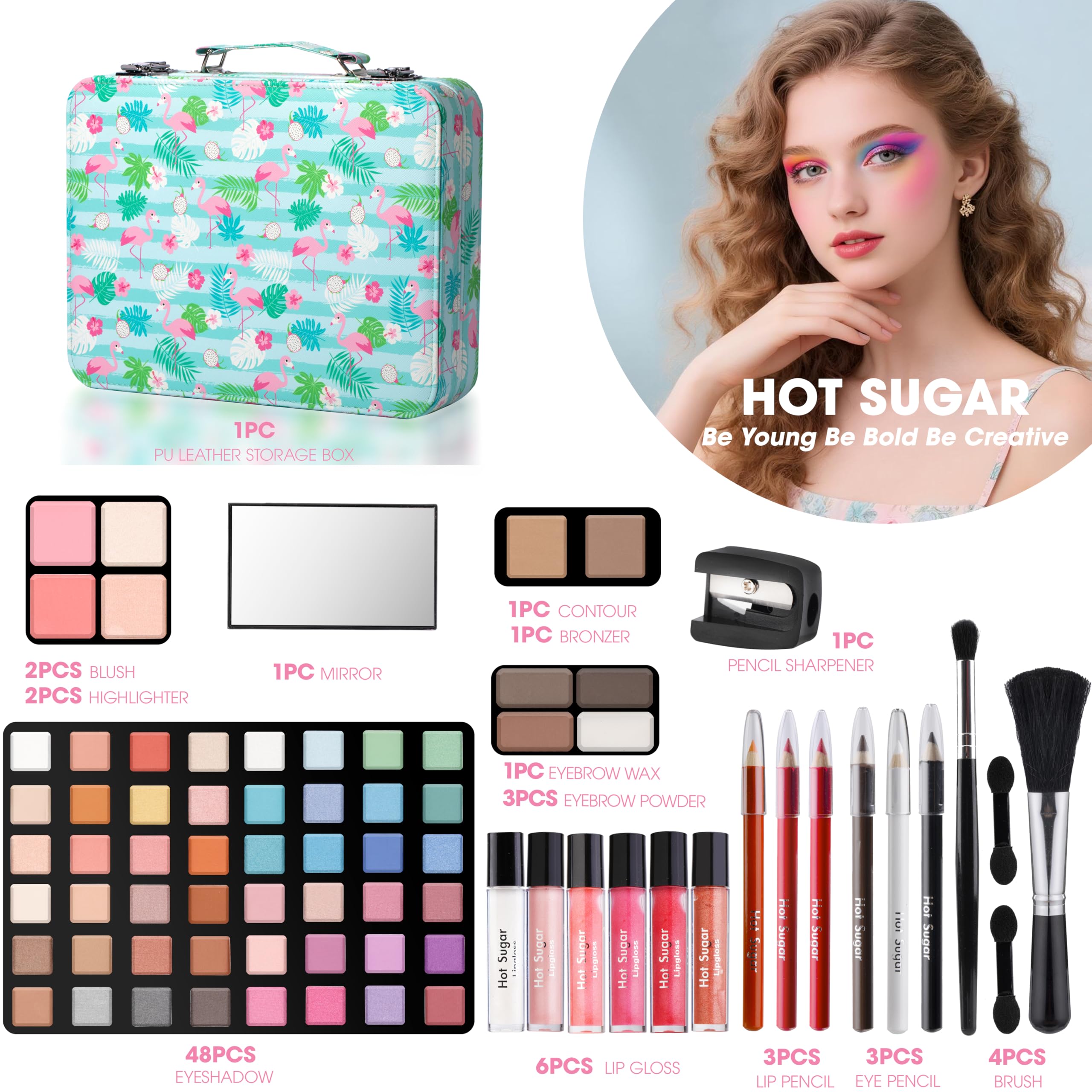Hot Sugar 48-eye shadow palette with rich pigments for creative daily looks.