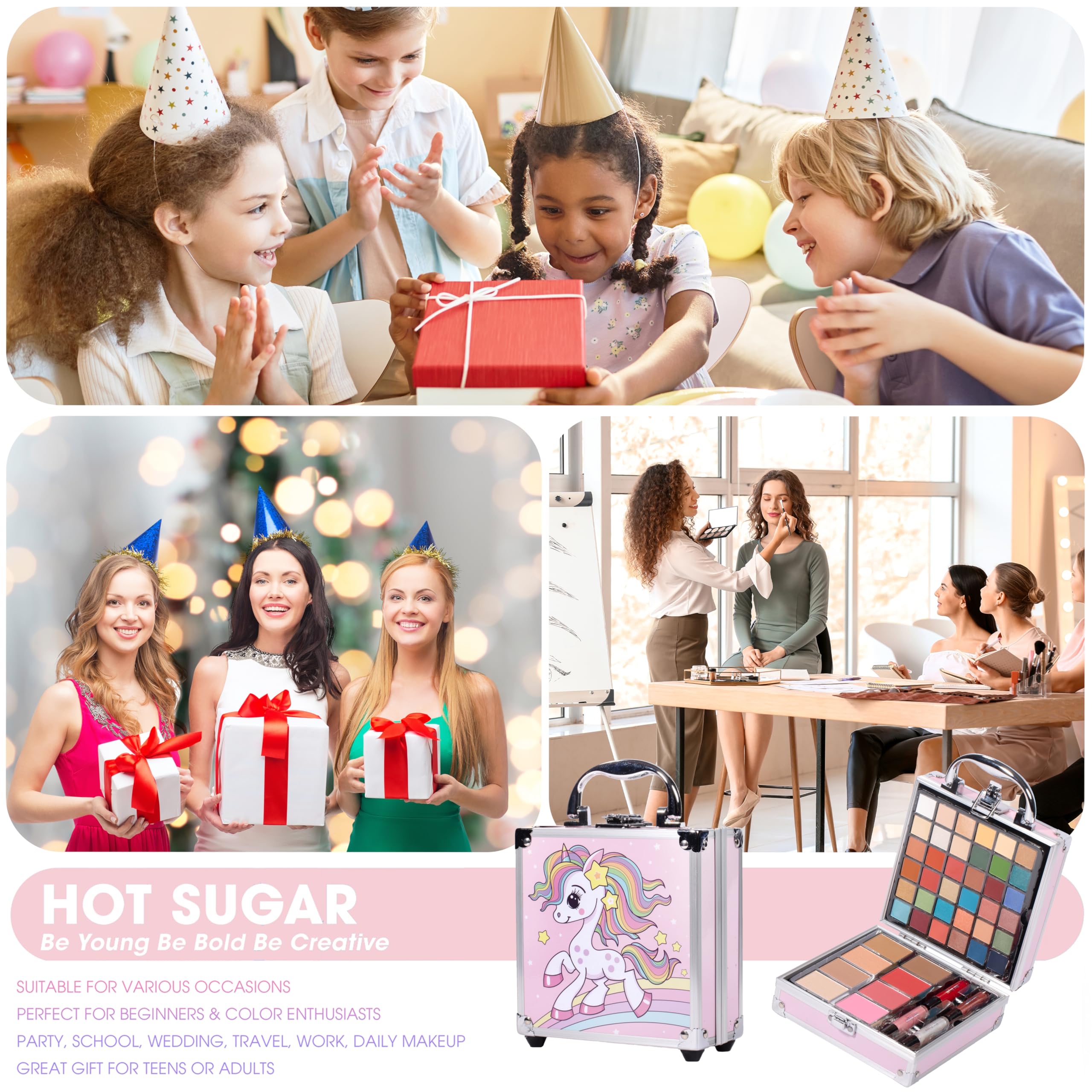 Hot Sugar aluminum storage box keeps makeup organized during outings.