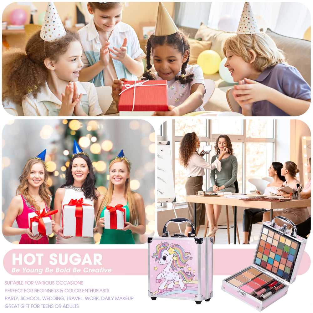 Hot Sugar aluminum storage box keeps makeup organized during outings.