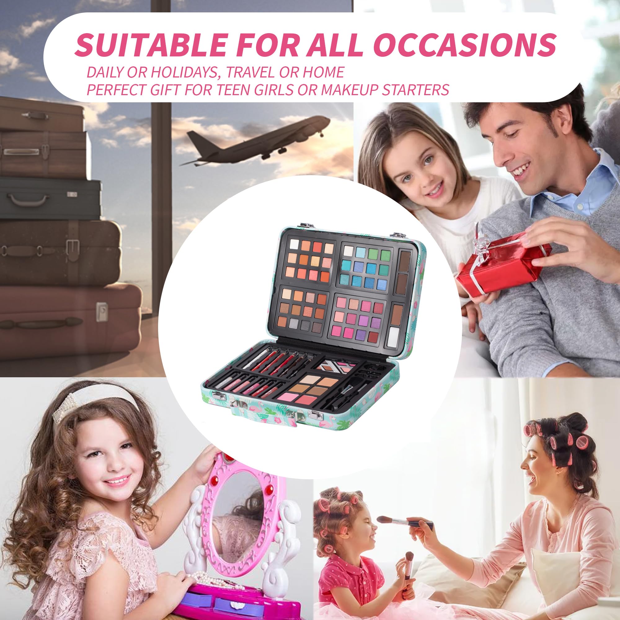 Hot Sugar blush, highlighter, contour and bronzer add subtle dimension.