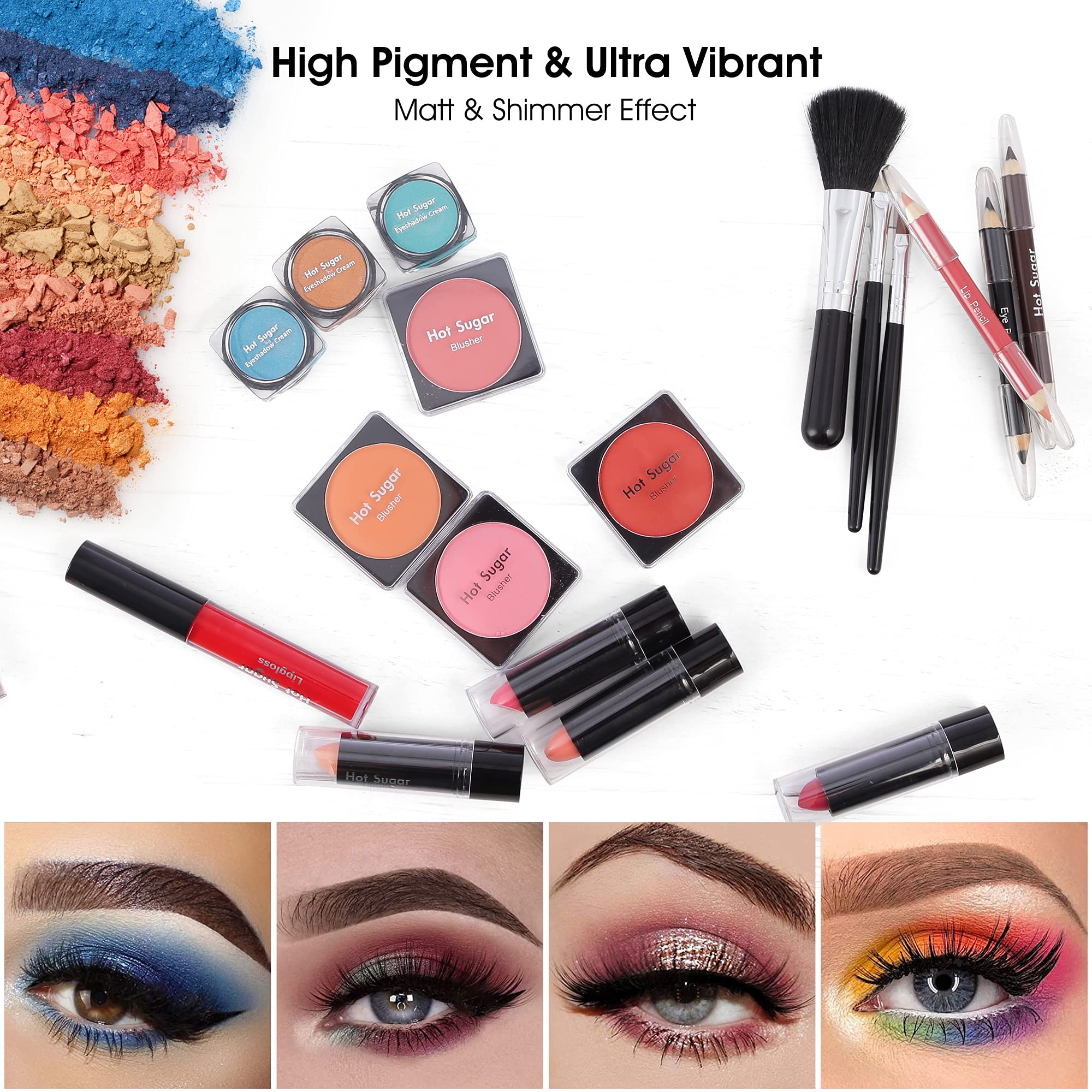 Hot Sugar lip gloss tubes provide glossy color with smooth, comfortable wear.