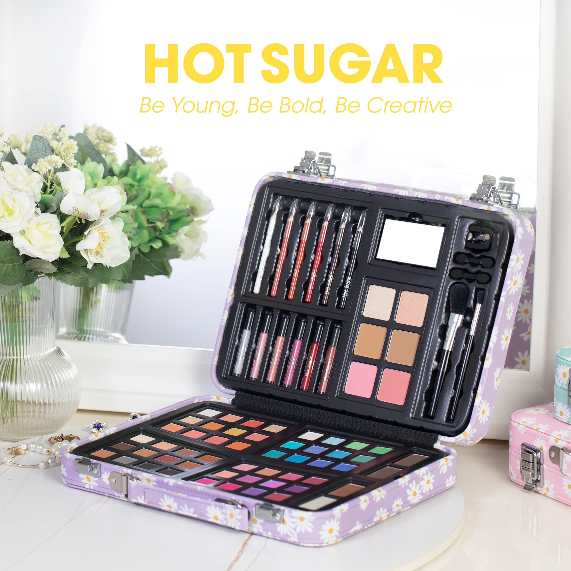 Hot Sugar makeup kit brushes and pencils set for precise liner and smooth blends.
